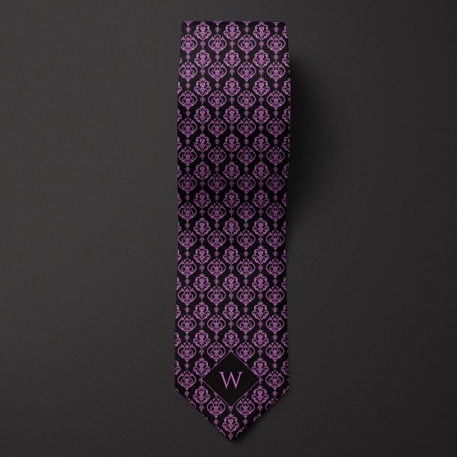 Purple & Black Arabesque Neck Tie (Creator Uploaded)