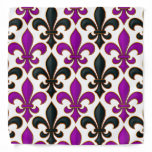 Purple Black Baroque Fleur-de-lis Pattern Design  Bandana