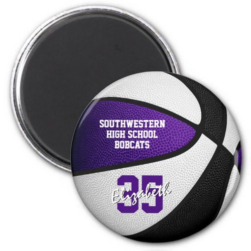 Purple black basketball team colors gifts under 10 magnet
