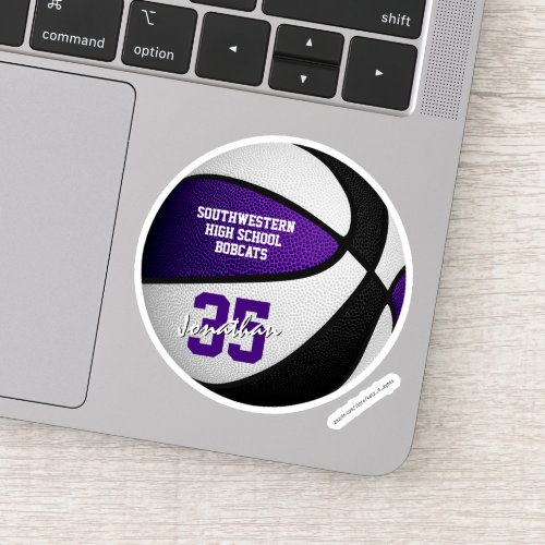 Purple black basketball team colors gifts under 10 sticker