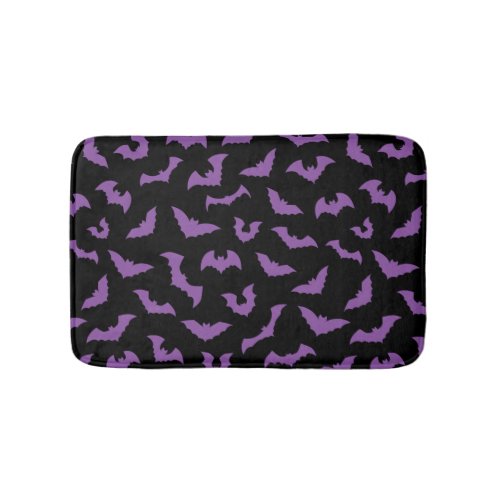 Purple black bats witch horror bath mat