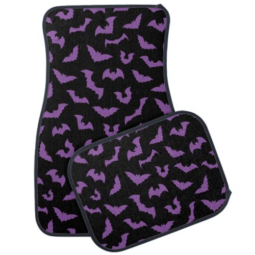 Purple black bats witch horror car floor mat