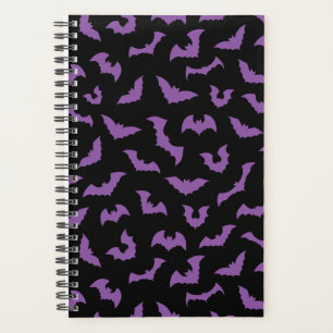 Purple black bats witch horror planner