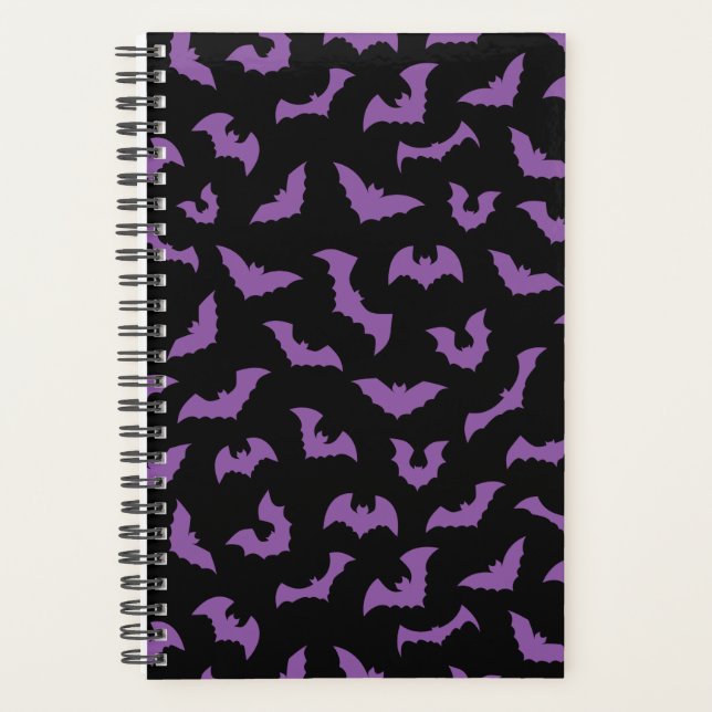 Purple black bats witch horror planner (Front)