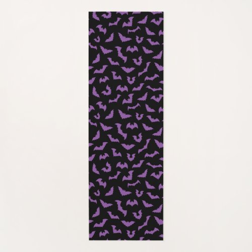Purple black bats yoga mat