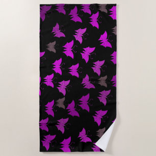 purple,black beach towel