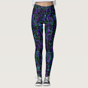 Purple, Black, Blue and Green Leggings