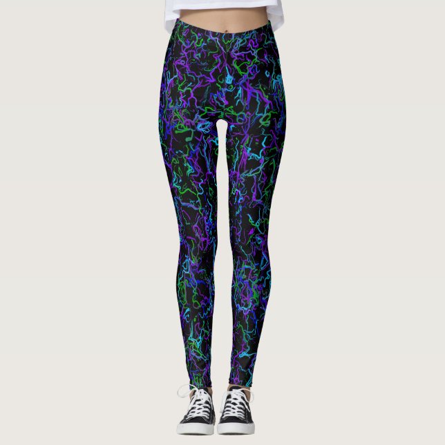 Purple, Black, Blue and Green Leggings (Front)