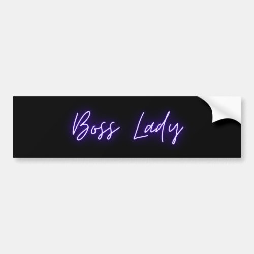 PurpleBlack Boss Lady Bumper Sticker