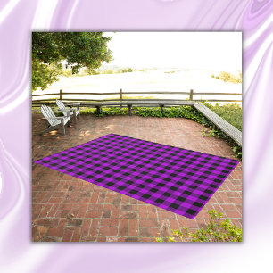 Purple & Black Buffalo Plaid Bold Outdoor Rug