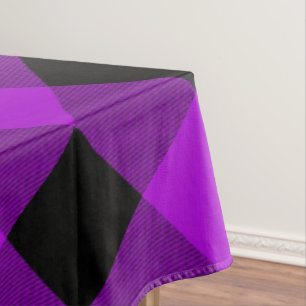 Purple & Black Buffalo Plaid Check Tablecloth