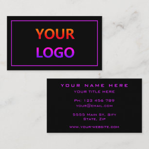 Purple Black Business Card Template Choose Colors