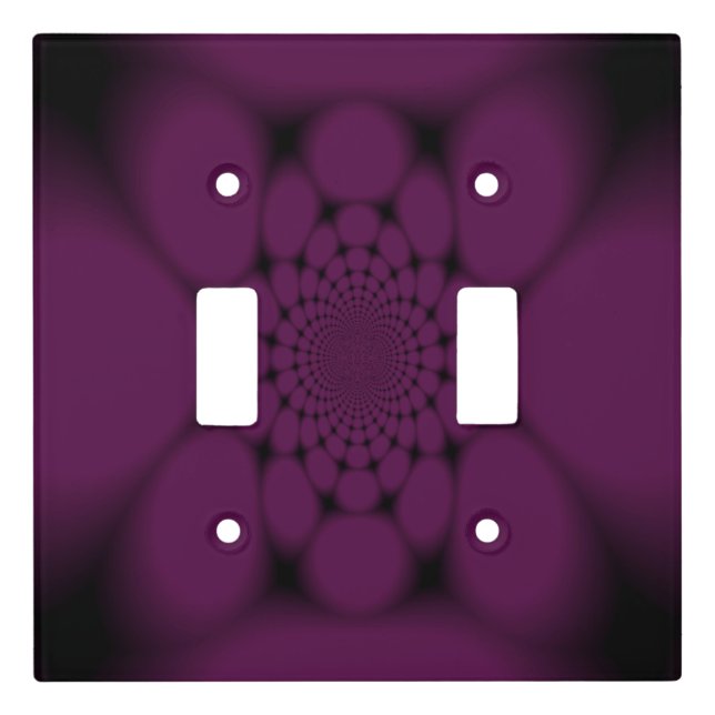 Purple Black Butterfly Petal Light Switch Cover (Front)