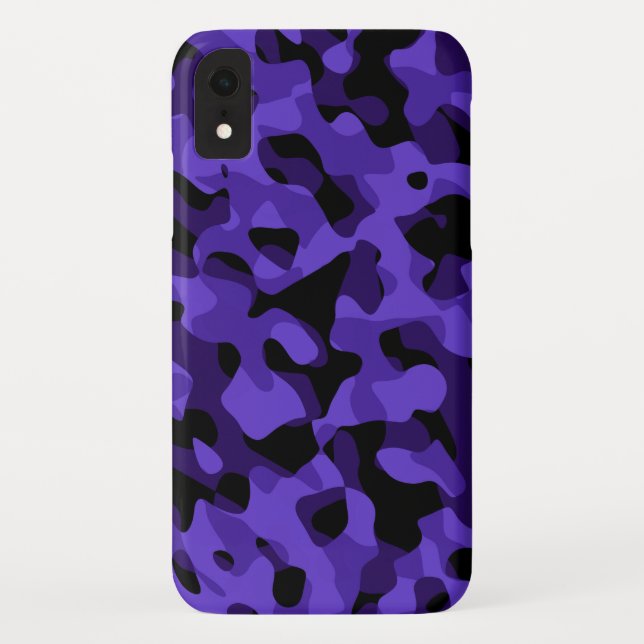 Purple Black Camouflage Pattern Print Case-Mate iPhone Case (Back)