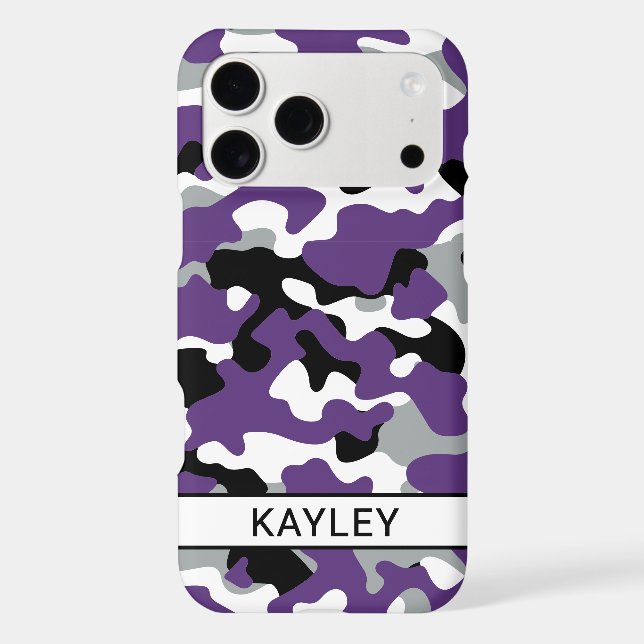 Purple Black Camouflage Personalized Case-Mate iPhone Case (Back)