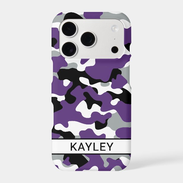 Purple Black Camouflage Personalized Case-Mate iPhone Case (Back)