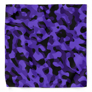 Purple Black Camouflage Print Pattern Bandana