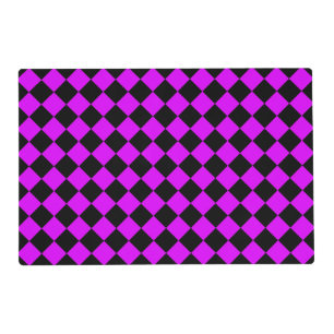 Purple Black Checker Diamond Pattern Laminated Placemat