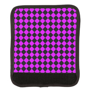 Purple Black Checker Diamond Pattern Luggage Handle Wrap