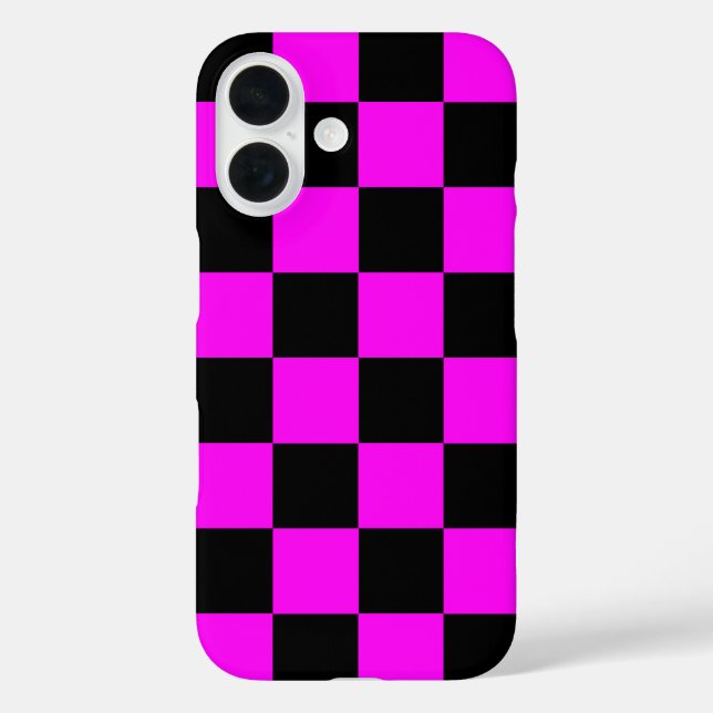 Purple Black Checkered Check Pattern Case-Mate iPhone Case (Back)