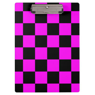 Purple Black Checkered Check Pattern Clipboard
