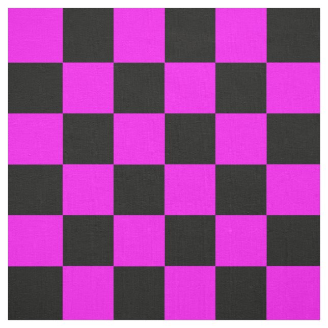 Purple Black Checkered Check Pattern Fabric (Swatch)
