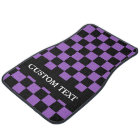 Purple Black Checkered Flag Personalized Name Car 