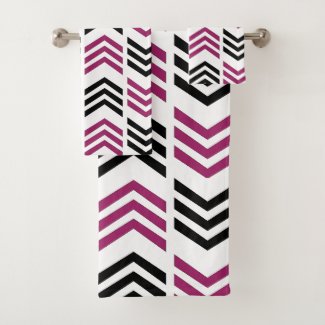 Purple Black Chevron Geometric Pattern