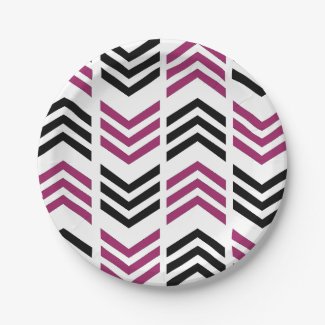 Purple Black Chevron Geometric Pattern Party