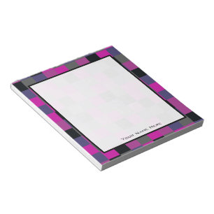 Purple & Black Color Blocks Personalized Notepad
