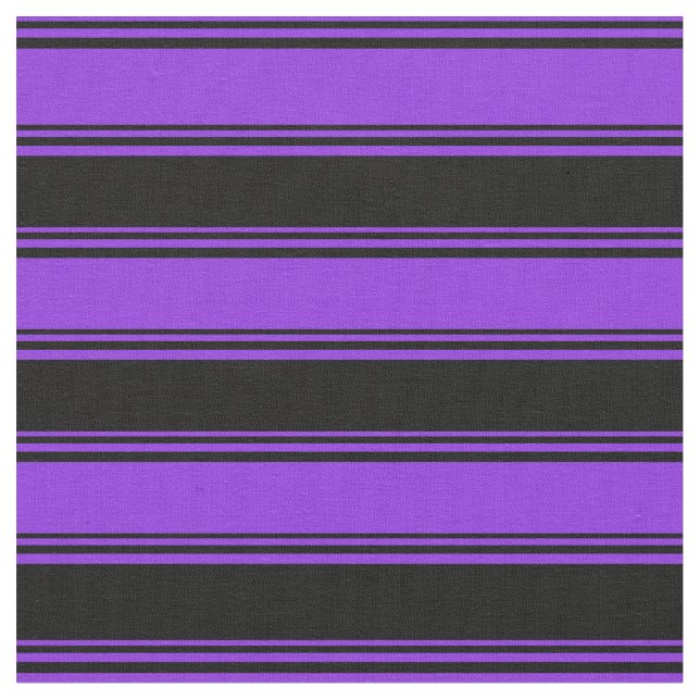 Purple & Black Colored Lines Fabric (Close Up)
