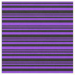 [ Thumbnail: Purple & Black Colored Pattern of Stripes Fabric ]