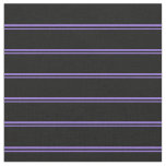 [ Thumbnail: Purple & Black Colored Stripes/Lines Pattern Fabric ]