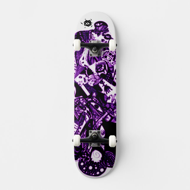 Purple Black Cool  Skateboard (Front)