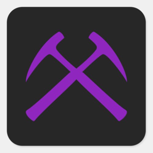 Purple  Black Crossed Rock Hammers Sticker