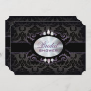 Purple Black Damask Victorian Gothic Bridal Shower Invitation at Zazzle