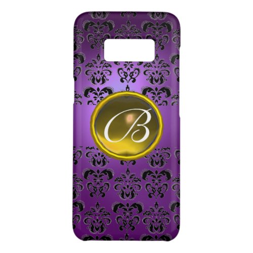 PURPLE BLACK DAMASK YELLOW GEMSTONE MONOGRAM Case_Mate SAMSUNG GALAXY S8 CASE