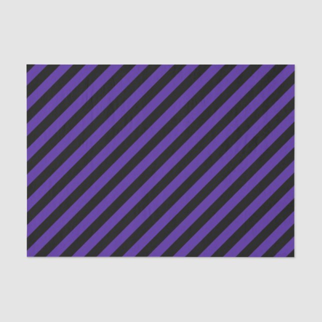 Purple/Black Diagonal Stripes Tissue Paper (Front)