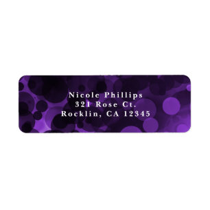 Purple & Black Dots Modern Chic Party Invitation Label