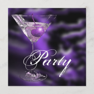 Purple black elegant formal party invitation