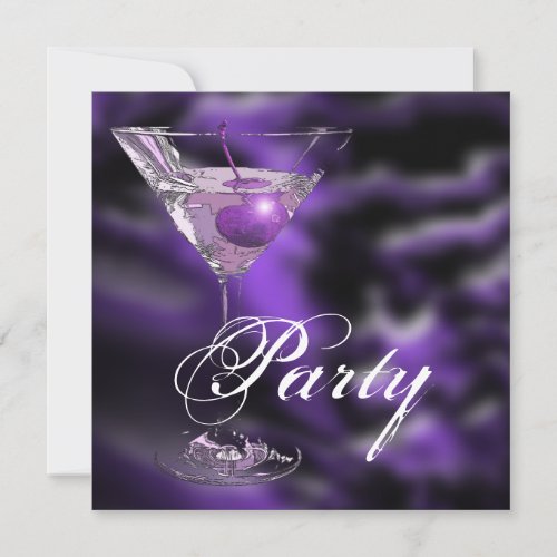 Purple black elegant formal party custom announcements