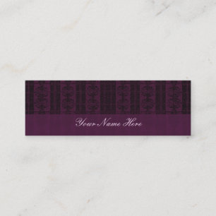 Purple Black Elegant Pattern Mini Business Card