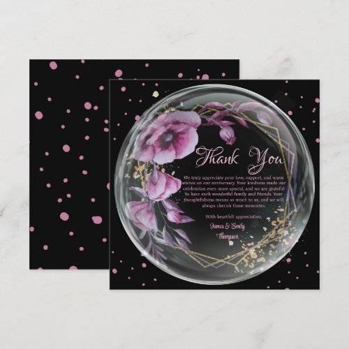 Purple & Black Floral Frame Wedding Anniversary
