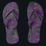 Purple Black Floral Wedding Gothic Flip Flops<br><div class="desc">Gorgeous and elegant purple and black rose gothic wedding design is great for fall and winter weddings with bold rich deep colors.</div>