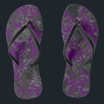 Purple Black Floral Wedding Gothic Flip Flops<br><div class="desc">Gorgeous and elegant purple and black rose gothic wedding design is great for fall and winter weddings with bold rich deep colors.</div>