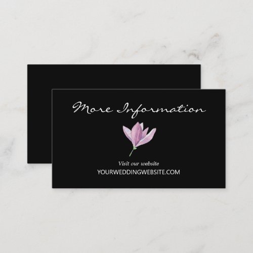 Purple Black Floral Wedding Website Enclosure Card