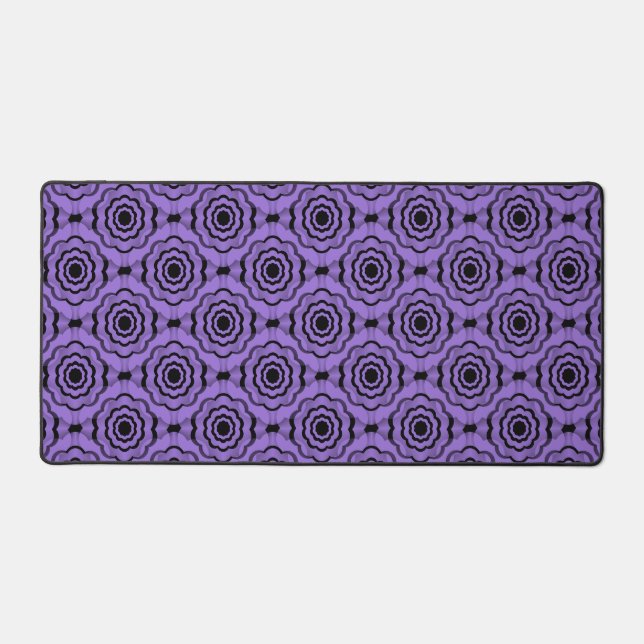 Purple Black Flower Seamless Pattern Desk Mat (Front)
