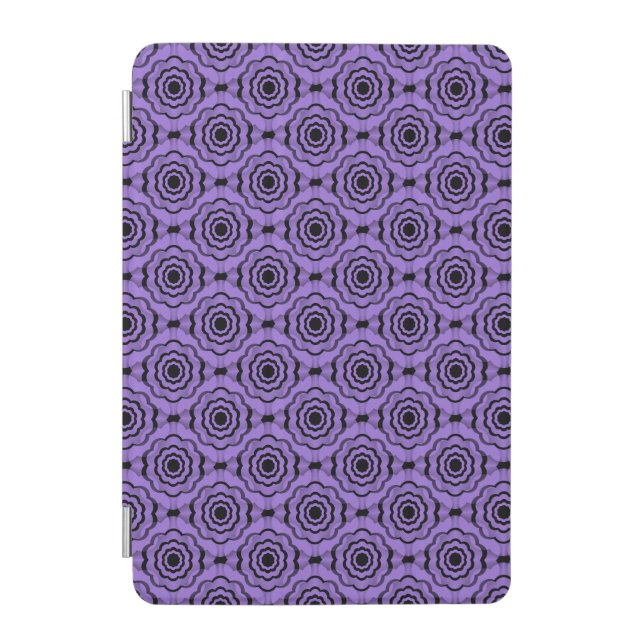 Purple Black Flower Seamless Pattern iPad Mini Cover (Front)