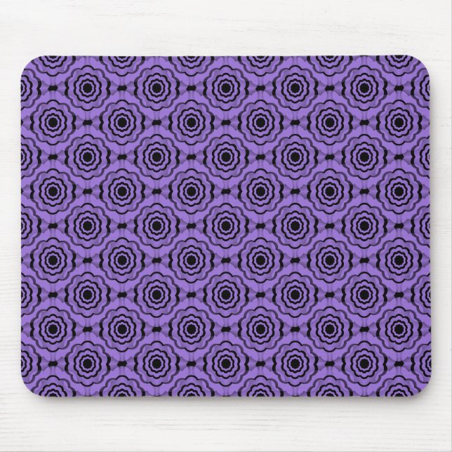 Purple Black Flower Seamless Pattern Mouse Pad (Front)