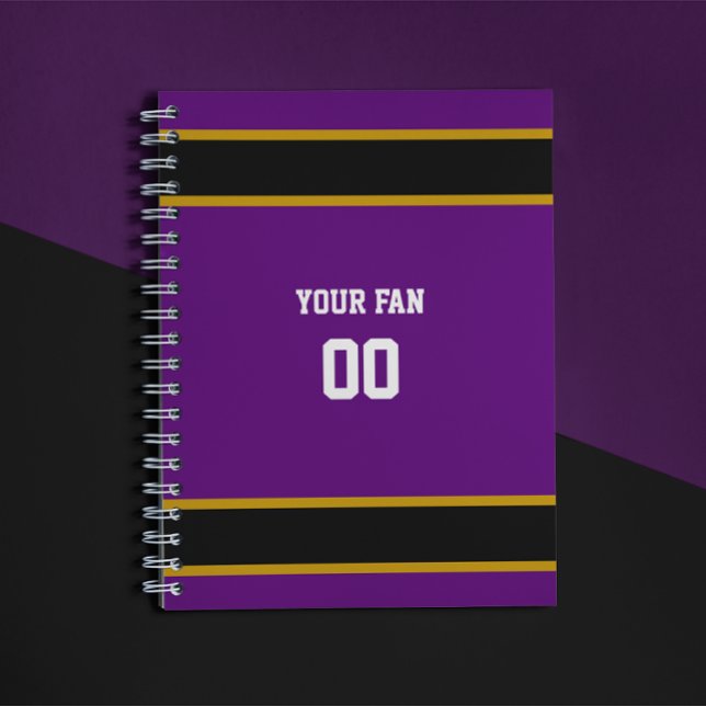 Purple & Black Football Team Personalized Notebook (Creator Uploaded)